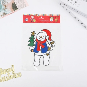 Large Christmas snowman wall sticker with red hat and scarf for window decoration
