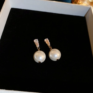 Elegant Artificial Pearl Drop Earrings With Zircon Alloy Jewelry For Women With 925 Sterling Silver Earring Post