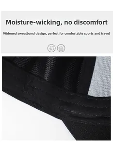 Detail view of widened sweatband and breathable mesh lining in men's baseball cap