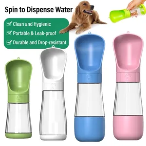 Portable Pet Water Bottle Leak Proof Plastic Multi-Functional Outdoor Travel Dog Cat Drinking Cup Dispenser Lanyard