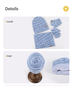 Detalle del conjunto de punto infantil con forro polar morado grueso muy cálido