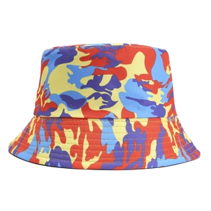 Breathable outdoor camouflage bucket hat with foldable wide brim for sun protection