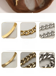 Detailed comparison of high-polish gold stainless steel necklace vs unpolished dull version