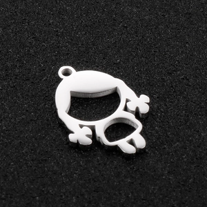 Polished silver stainless steel girl pendant charm for fashion necklace DIY jewelry
