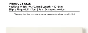 Detailed size chart for freshwater pearl necklace with 18k gold plated titanium chain