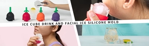 Rose silicone ice mold for whiskey drinks and facial skincare massage treatments