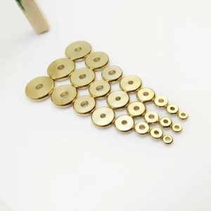 Flat solid brass spacer beads in various sizes for DIY jewelry and necklace making