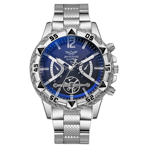 Men Quartz Watch Business Fashion Alloy Steel Band Large Round Dial Casual Sport Wristwatch For Gentleman