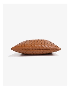 Braune gewebte Lederhandtasche minimalistische Clutch stilvolle Alltag Schultertasche Chic