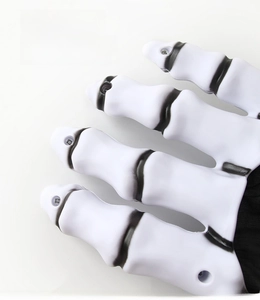 Detail shot of the sturdy screw-fixed joints on this Halloween skeleton hand prop