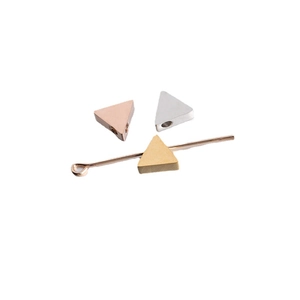 Polished stainless steel triangle beads in gold, silver and rose gold for DIY jewelry