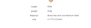 Detail specifications for asymmetric geometric tassel earrings with dimensions and weight