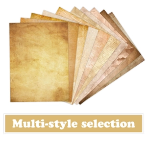 Stack of vintage A4 craft papers with antique textures for DIY scrapbooking and writing