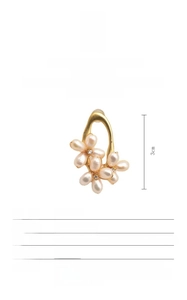 Detailed view of handmade baroque pearl earrings in S925 silver with 18K gold plating