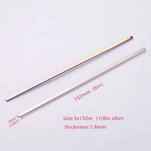Close-up of DIY metal bar bracelet blanks with 3x152mm size and 1.8mm thickness