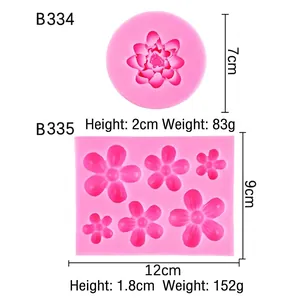 Pink silicone lotus flower molds for DIY baking and handmade soap decorations