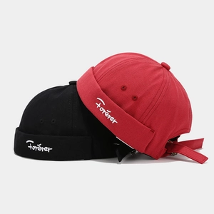 Classic black and red docker hats with Forever embroidery and adjustable back strap