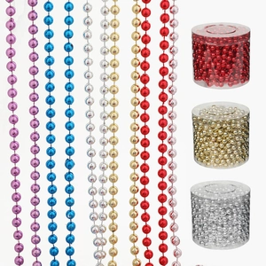 Christmas Tree Bead Chain Garland Decoration Plastic Electroplated Shiny Festive Ornament Indoor Home Party Scene Decor
