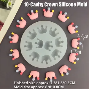 Silicone crown fondant mold with 10 holes for DIY chocolate and cake decoration
