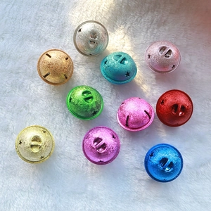 Set of 4cm frosted glitter metal star bells in multiple colors for DIY Christmas decor