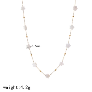18k gold plated stainless steel necklace with 6.5mm white star pendant, weight 4.2g