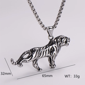 Collar Con Colgante De Tigre Acero Inoxidable 304 Pulido Punk Hip Hop Joyas De Animales Para Hombres