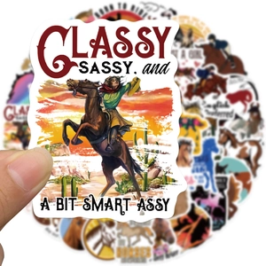 Waterproof western cowboy horse riding sticker for laptop and luggage decoration