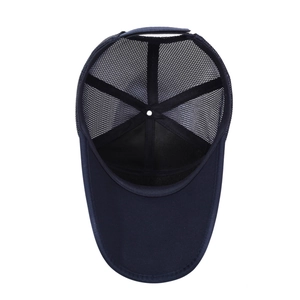 Casquette de baseball en mesh respirant bleu marine avec tissu à séchage rapide pour homme