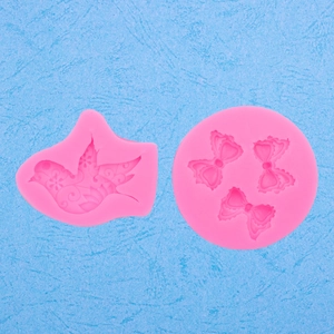 Silikonformen Set mit Vogel und Schleifen für Fondant Tortendeko und Bastelarbeiten