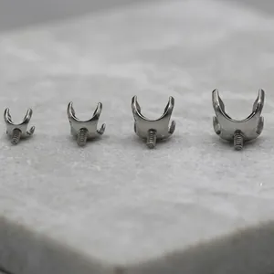 F136 Titanium Alloy Claw Setting Empty Mounts Internally Threaded Screw Head Replacement Parts For Body Piercing Jewelry DIY