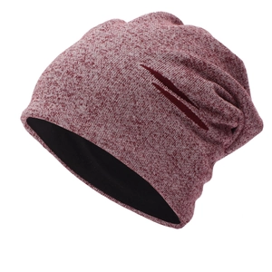 Unisex fashionable red knit slouchy beanie hat for outdoor sports and winter warmth