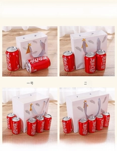 Detailed size comparison of white feather gift bags with elegant silver ribbon handles