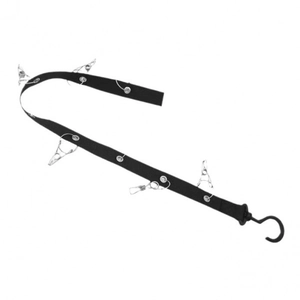 Adhesive wall-mounted hat rack with 6 clips and rotating hook for bedroom closet storage