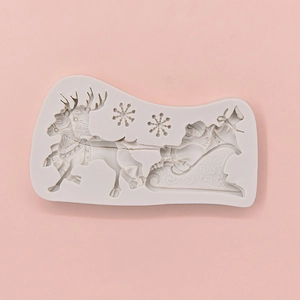 Christmas Santa Claus sleigh and reindeer silicone mold for DIY baking and cake decorating