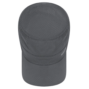 Quick-dry breathable mesh flat top military sports cap in dark grey for outdoor sun protection