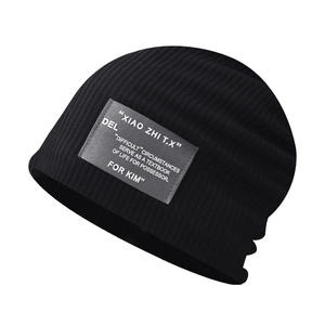 Casual Cotton Knit Beanie Hat For Men Women Slouchy Beanie Thin Japanese Style Letter Label Warm Pullover Hat Skull Cap