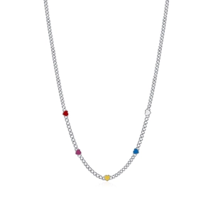 Elegant s925 silver choker necklace with five colorful enamel heart pendants for women