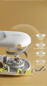 Internal view of a retractable dog leash showing the precision spring and nylon rope