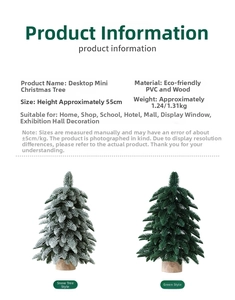 Detailed comparison of 55cm mini Christmas trees with snowy and green PVC needles