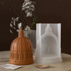 European dome castle resin silicone mold for DIY Roman architecture candle holders