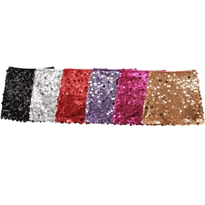 Women Sequined Mini Skirt Shiny Glitter Party Clubwear Sexy Solid Color Bodycon Skirt Elegant