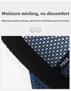 Breathable honeycomb mesh fabric detail with wide moisture-wicking sweatband and logo