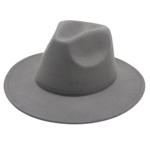 Fedora Hat Classic Solid Color Wide Flat Brim Cotton Polyester Felt Retro Jazz Style For Men Women
