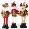 Telescopic Christmas plush dolls set including Santa, Snowman and Reindeer with long legs