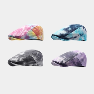 Retro Tie-Dye Flatcap Baumwolle Verstellbar Newsboy Mütze Atmungsaktiv Sonnenschutz Ivy Cap Für Damen Herren