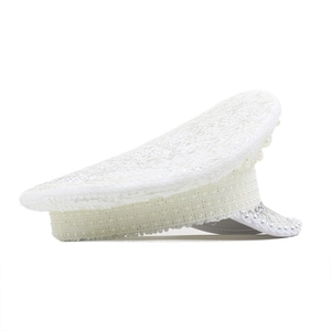 Elegant bridal wide-brim hat with white sequins and pearls for luxury parties