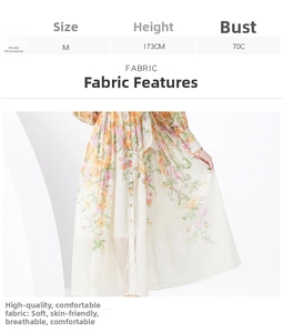 Details von geblümtem Vintage-Maxikleid mit Laternenärmeln und weichem Stoff