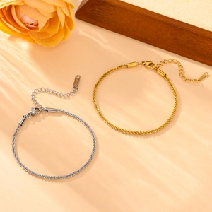 Minimalist Twist Chain Bracelet Stainless Steel Waterproof Non Fading Jewelry For Women Trendy Adjustable Extension