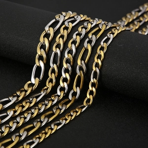Figaro Chain Necklace Men 316L Stainless Steel Hip Hop Streetwear Two-Tone Cuban Link Fashion Jewelry Accessories