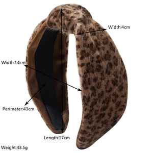 Serre-tête large en peluche à imprimé léopard avec texture douce en fausse fourrure